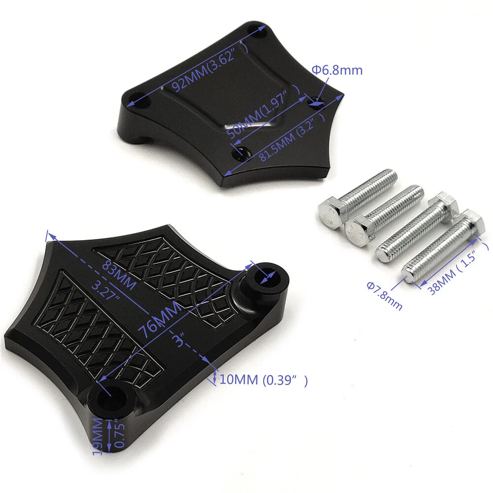 E-O Black Contrast Fender for Harley Baggers (1984–2013) 3/4" Spacer