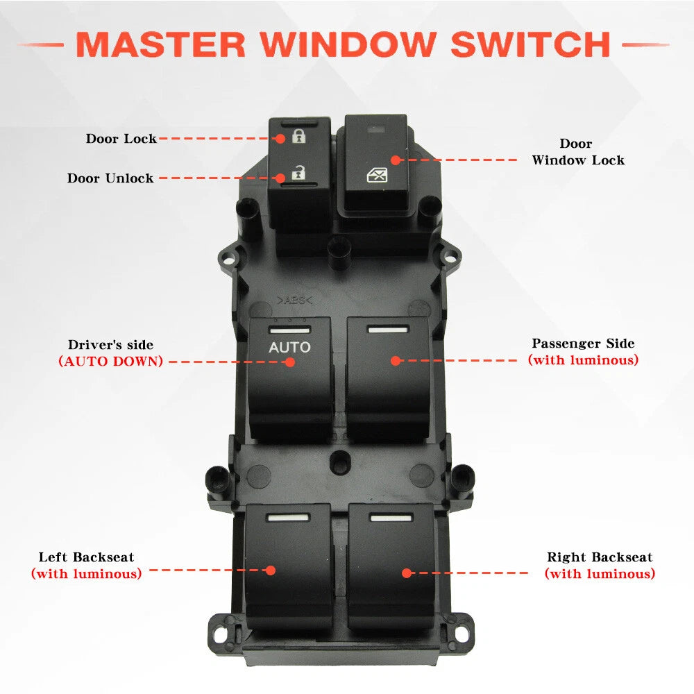 Electric Power Master Control Window Switch for Honda Accord (2008–2012) 35750-TB0-H01
