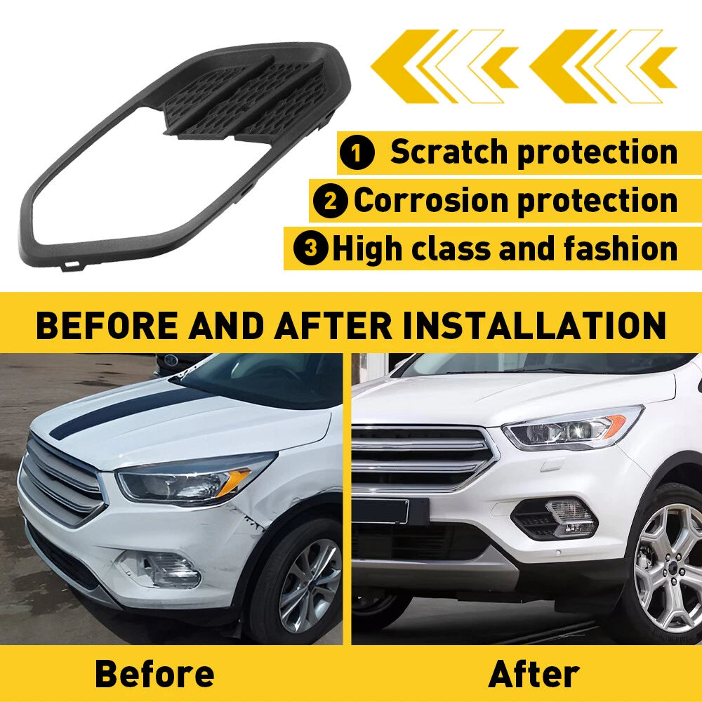Fog Light Lamp Cover Bezel for Ford Escape Kuga (2017–2019) Left Driver Side