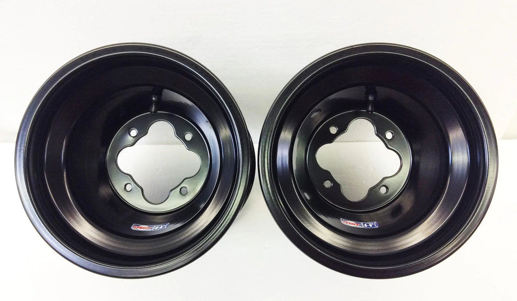 2X DWT Black A5 ATV Rear Wheel Rims 9" 9x8 4/115 for Yamaha YFZ450 Raptor 700 Banshee (2004–2023)