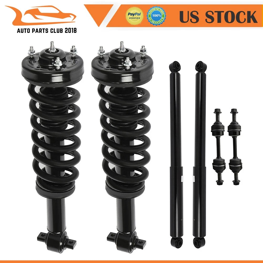 Front Strut Rear Shocks Kit for Ford F-150 4WD (2014) - Coil Springs, Sway Bars