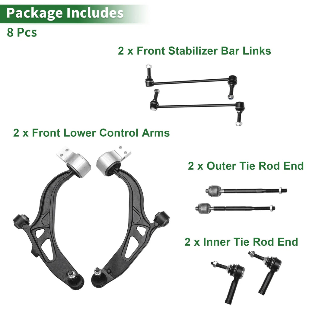 8 Pc Front Lower Control Arms for Ford Explorer (2011–2018) No.K622215/K622216/K750616
