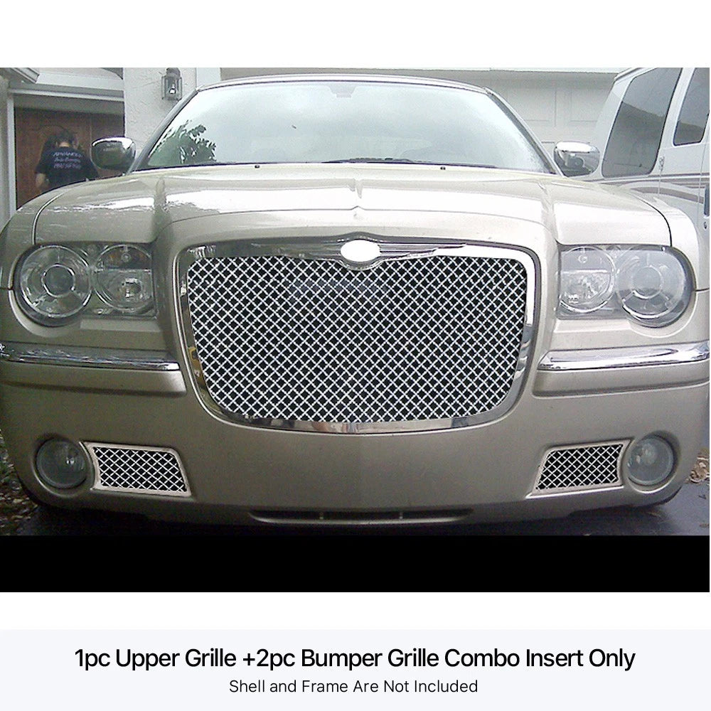 Stainless Steel Chrome Mesh Grille Insert for Chrysler 300C (2005-2010)