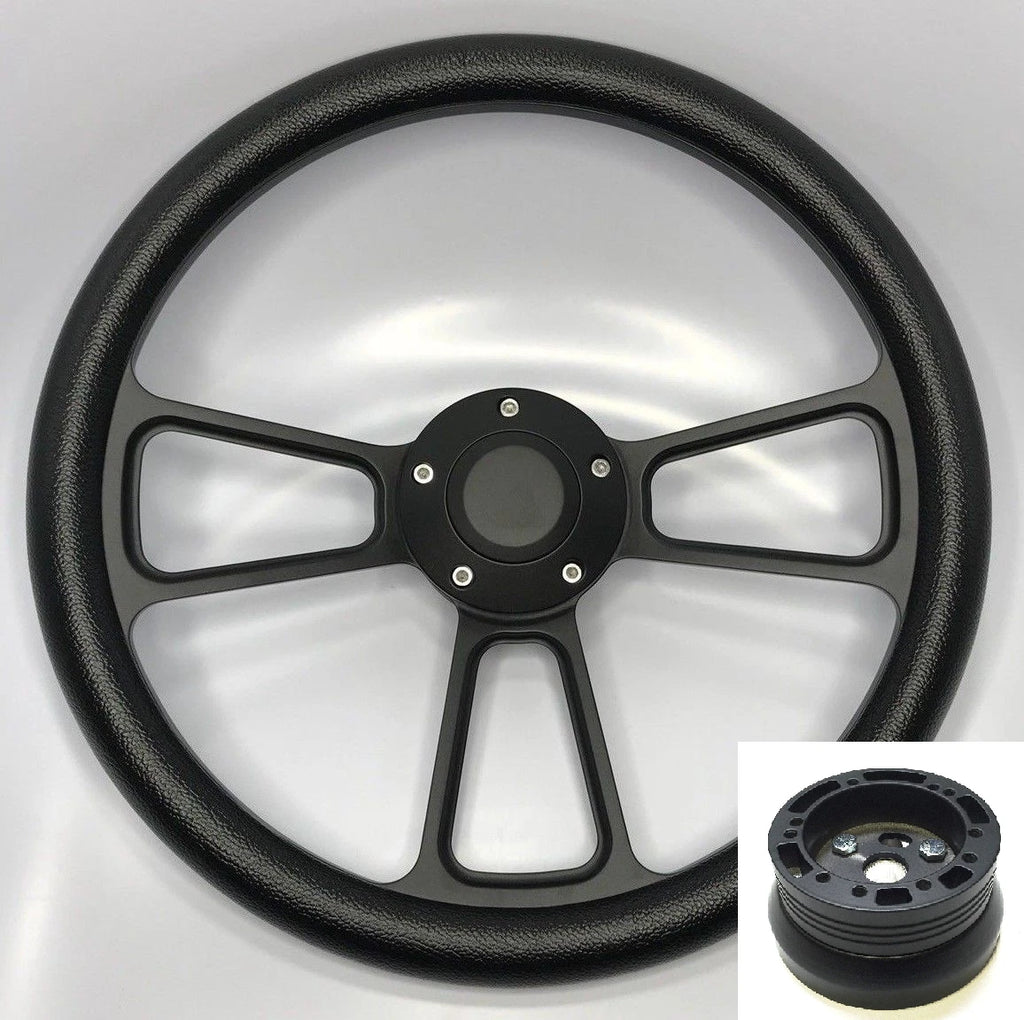 Billet Steering Wheel 14 Inch Black Half Wrap for Toyota Hilux (2005–2015)