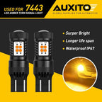 2X AUXITO 7443 7440 Amber LED Turn Signal Light Bulbs for
