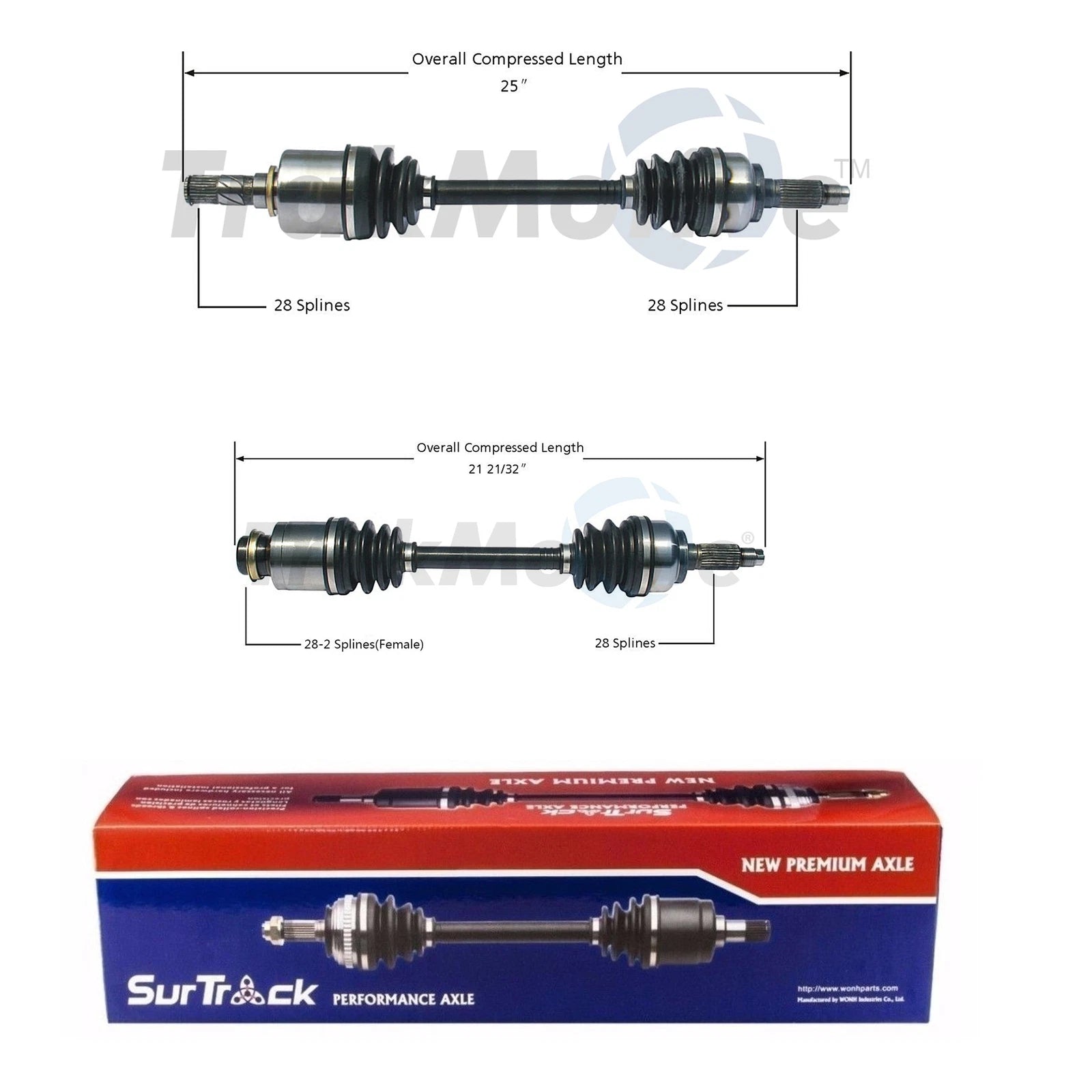 2X Front CV Axle Shafts for Mazda 3 FWD (2007–2009) SurTrack