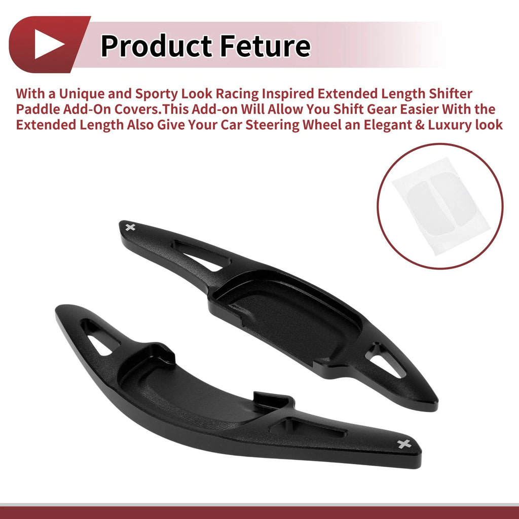 Set of 2 Black Aluminum Alloy Steering Wheel Paddles for Mazda Axela (2020–2021)