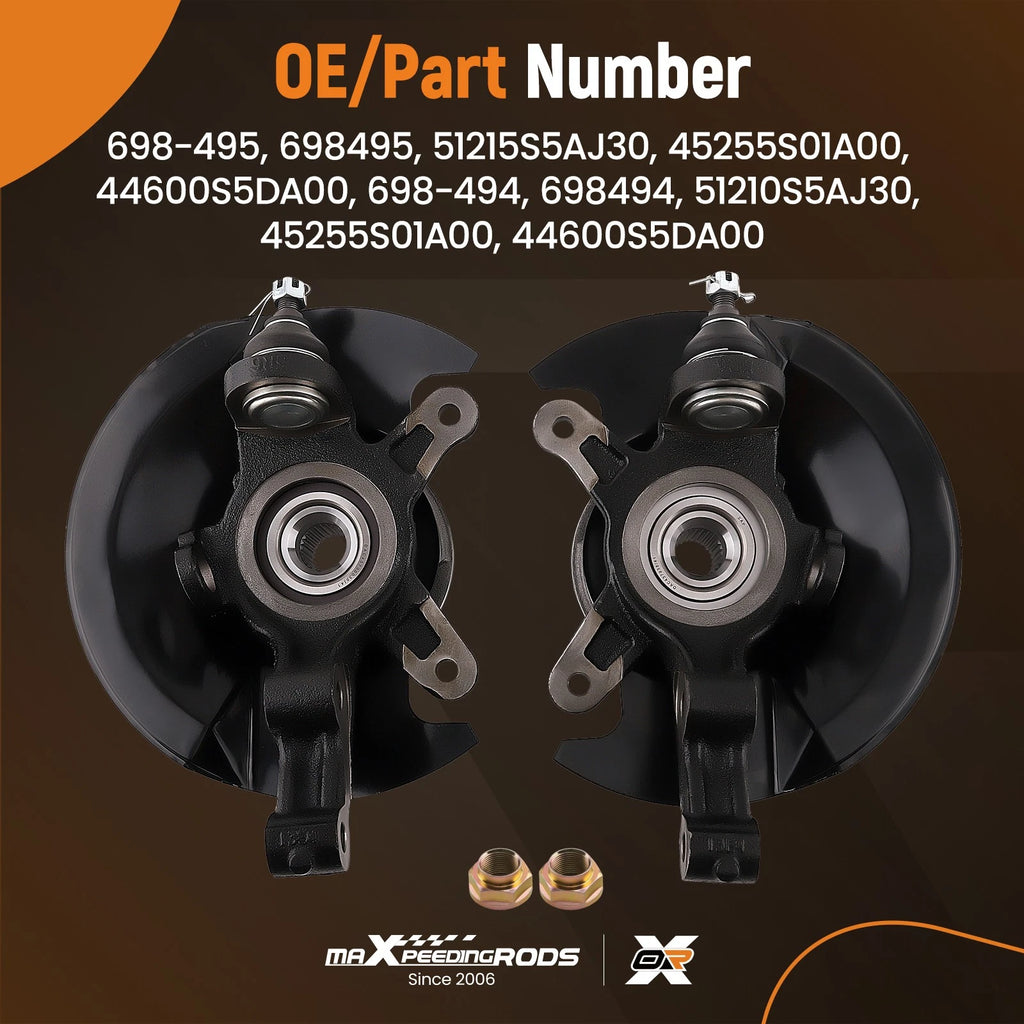 2X Front Wheel Hub Knuckle Assembly for Honda Civic (2003–2005) 51215S5AJ30