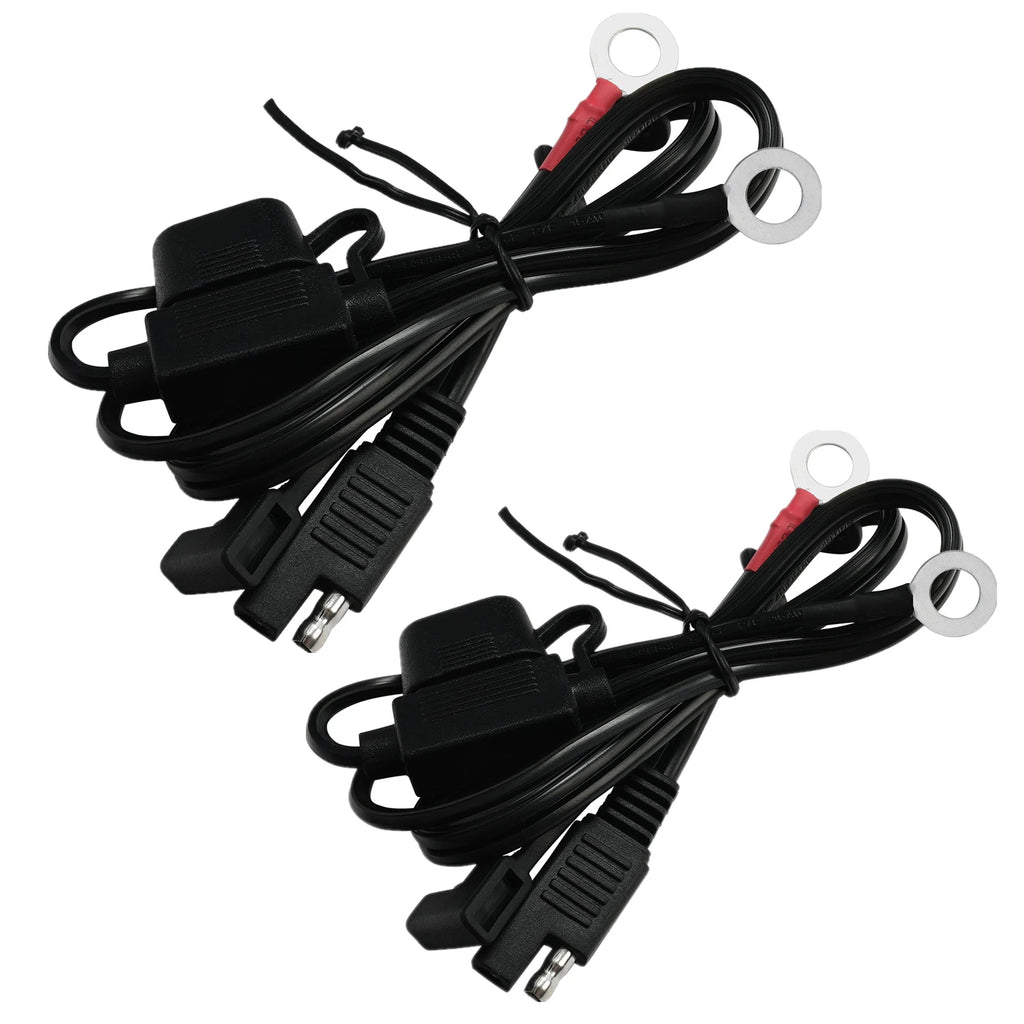 2X Motorcycle Battery Charger Terminal Connector Cable Harness Adapter