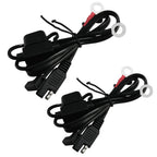 2X Motorcycle Battery Charger Terminal Connector Cable Harness Adapter