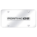 Chrome Name on Chrome License Plate - Officially Licensed for Pontiac G6