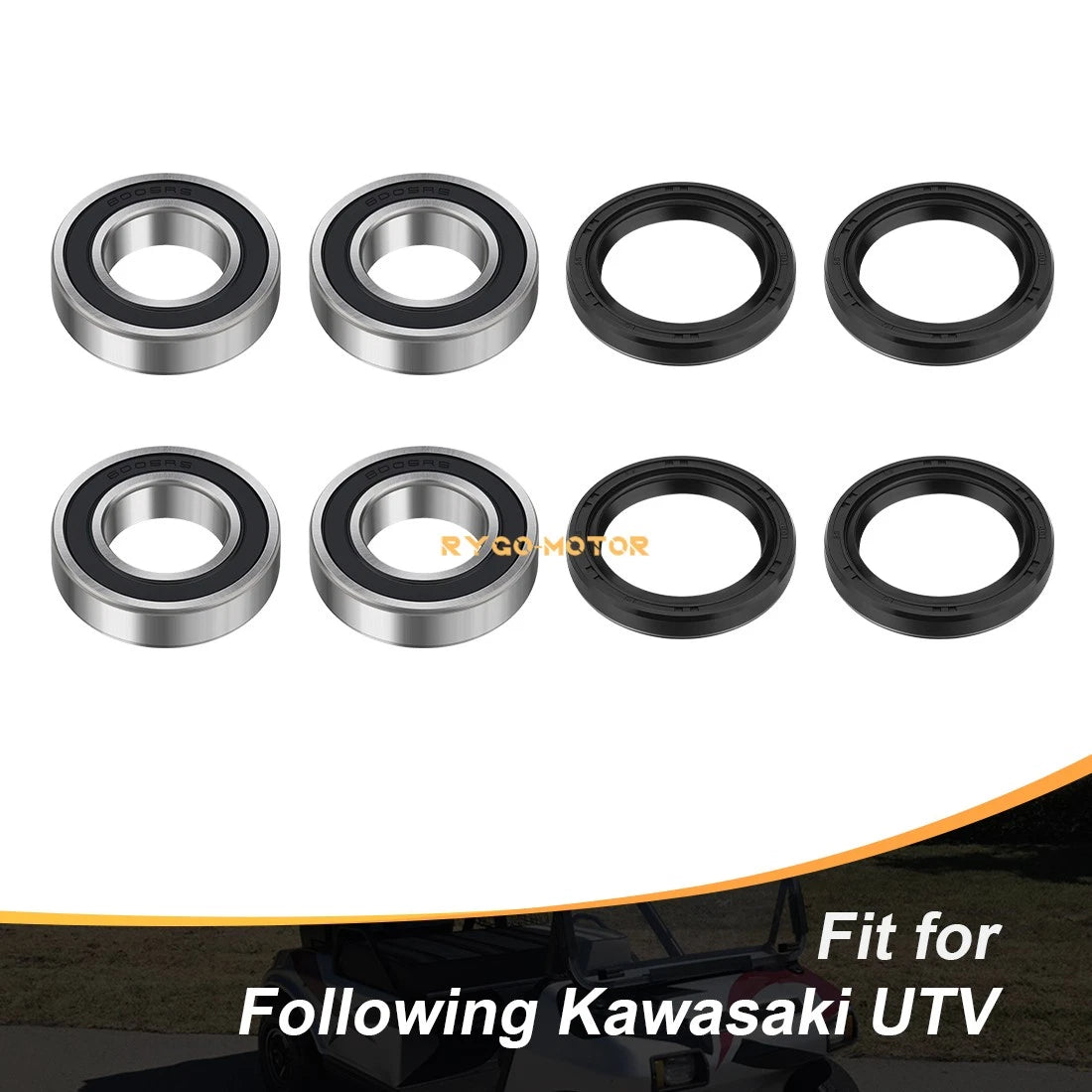 Set of 2 Front Wheel Bearings Seal for Kawasaki Mule 3000–4010