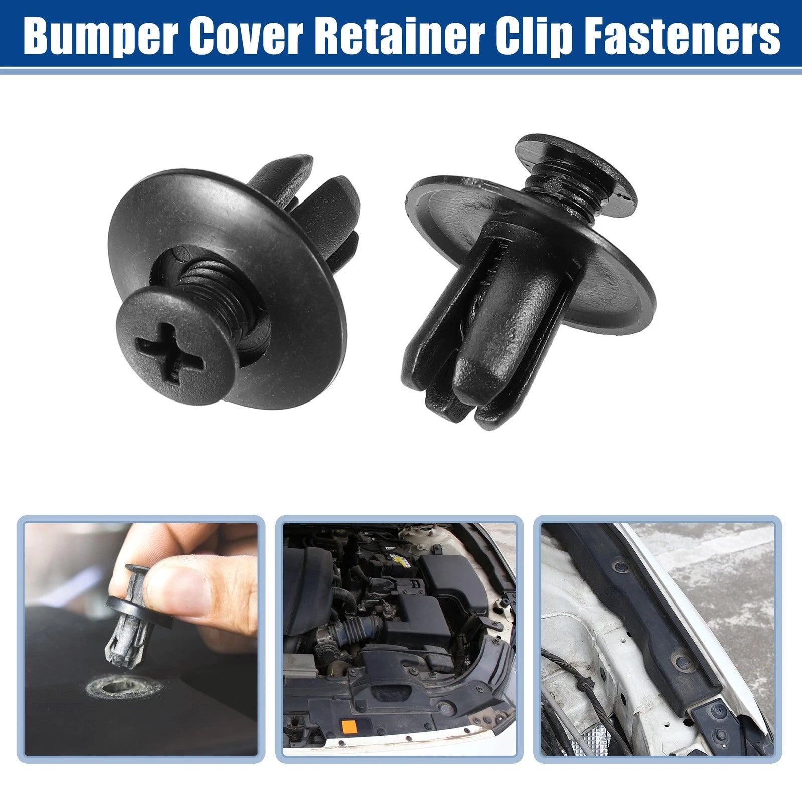 100pcs Bumper Cover Retainer Clip Fasteners for Hyundai Sonata (2011–2019) No. 8659028000