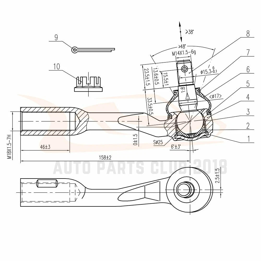 Set of 8 Upper Lower Ball Joints Tie Rod Links for Toyota Tundra Sequoia