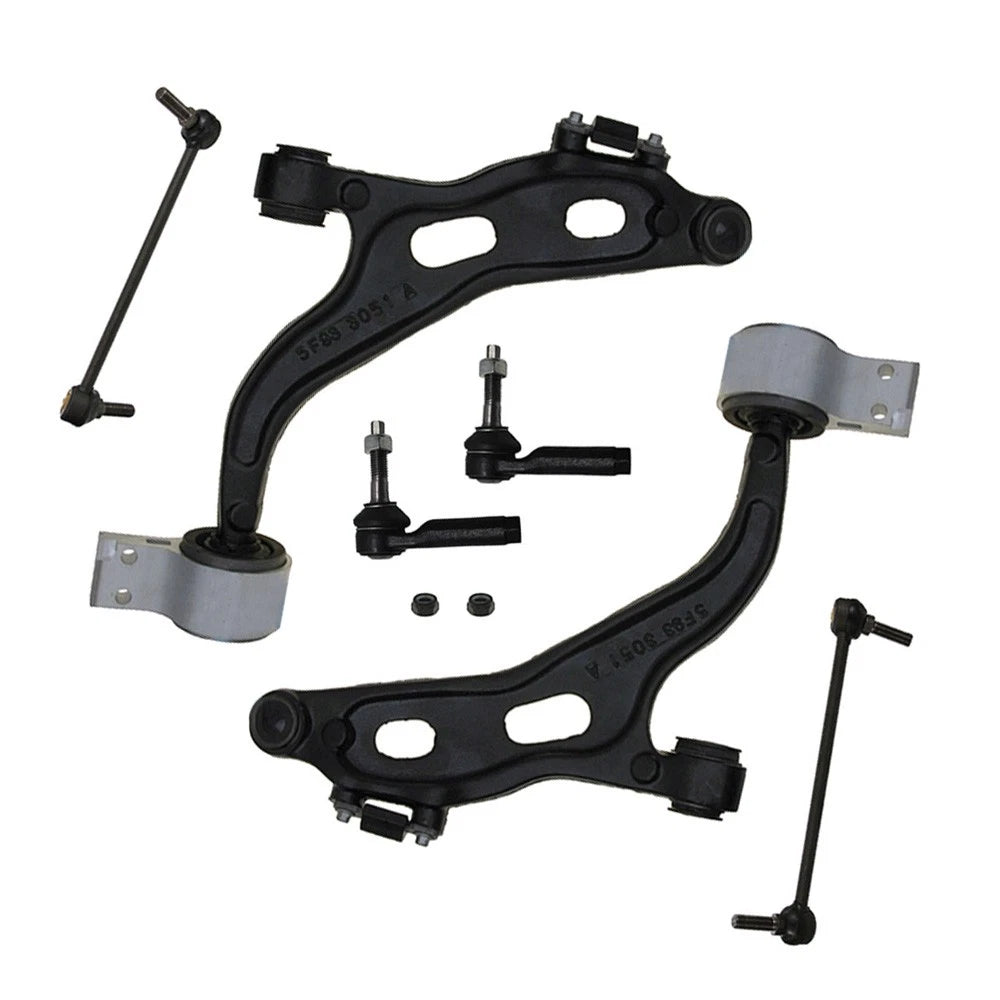 Set of 6 Front Lower Control Arms Tie Rods for Ford Flex Taurus (2010-2012)