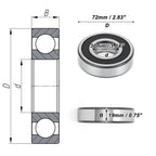 6306VV Deep Groove Ball Bearing for Scooter Skateboard Wheel (30x72x19mm)