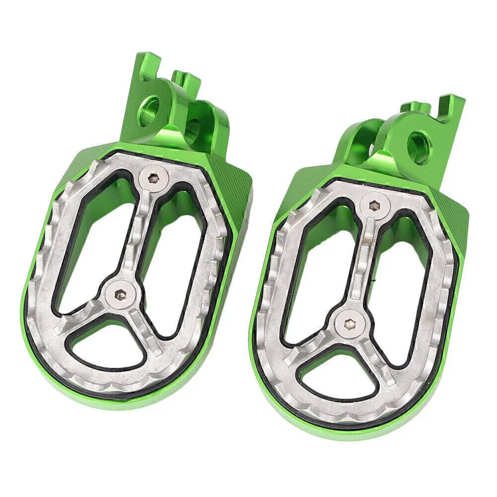 Green Shark Teeth Racing Foot Pegs for Kawasaki KX250 KX450 (2008-2015)
