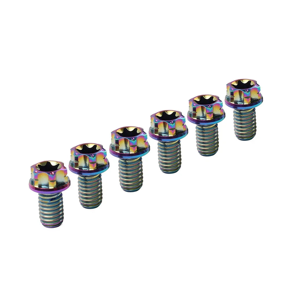 6pcs M6x40mm Titanium Torx Head Flange Bolts for Motorcycle Bicycle