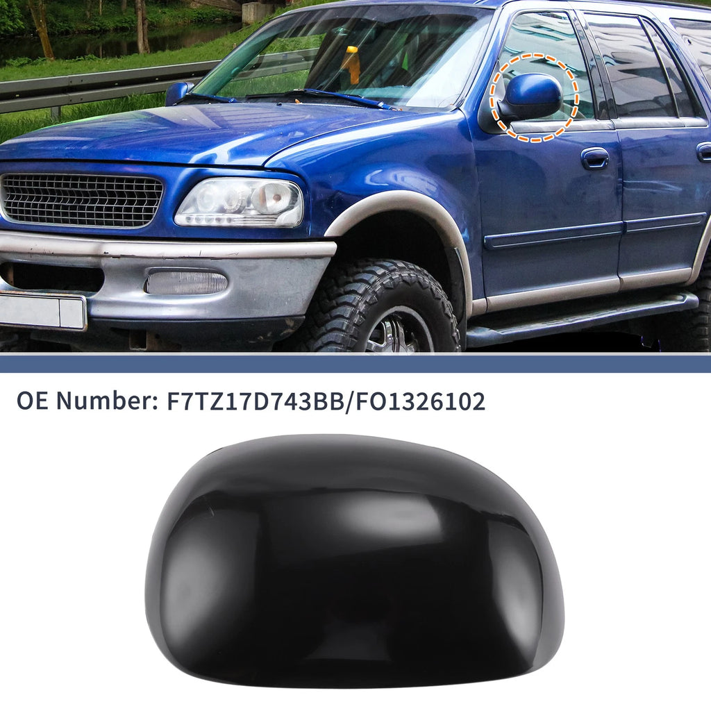 1 Pc Left Side Mirror Cover Cap for Ford F-150 (1997–2003) Black