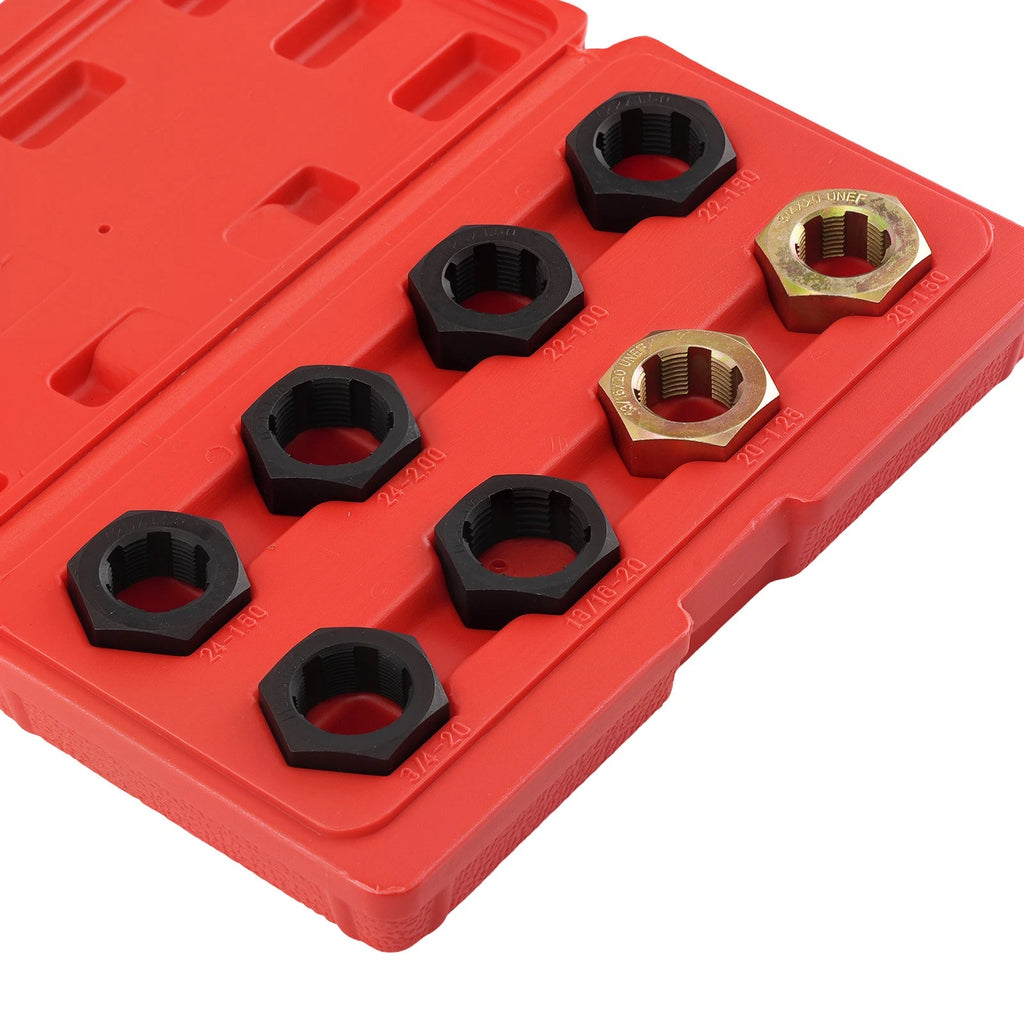 8pc Spindle Rethreading Die Set for Front Wheel Drive Vehicles