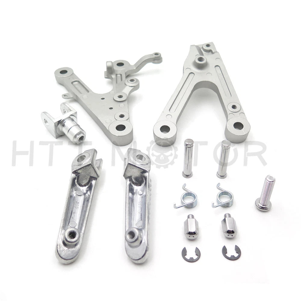 Front Rider Foot Rest Pegs Brackets for Yamaha R6 (2003–2010) Silver