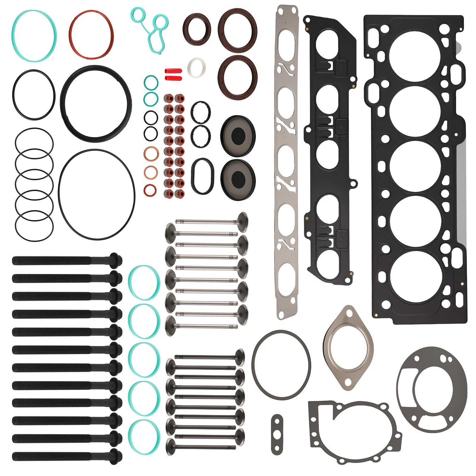 Cylinder Head Gasket Bolt Valve Kit for Volvo C30 C70 S40 S60 V50 (2004–2015)