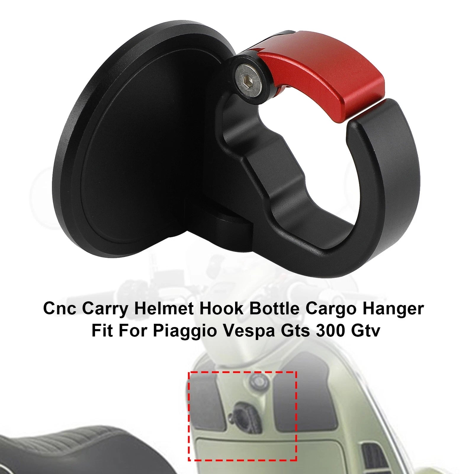 CNC Helmet Hook Cargo Hanger for Piaggio Vespa GTS 300, GTV (2005–2023)