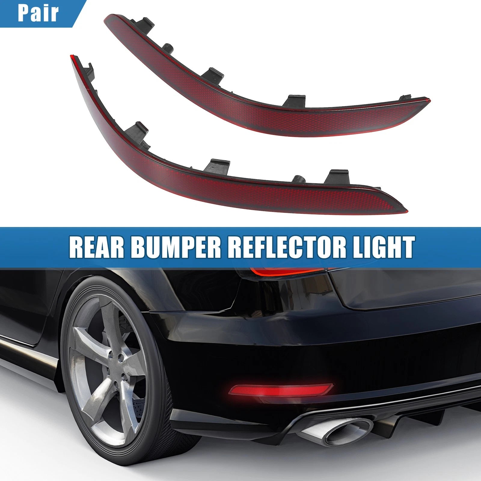 Set of 2 Rear Bumper Reflector Lights for Mercedes-Benz (2048200374)