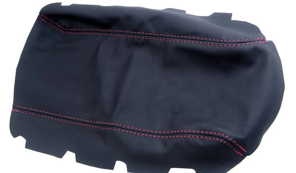 Leather Center Console Armrest Cover for Nissan 300ZX (1990–1996) Red Stitch