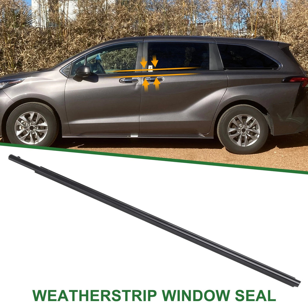 1pc Front Left Weatherstrip Window Seal No. 6821008020 for Toyota Sienna (2011–2022)