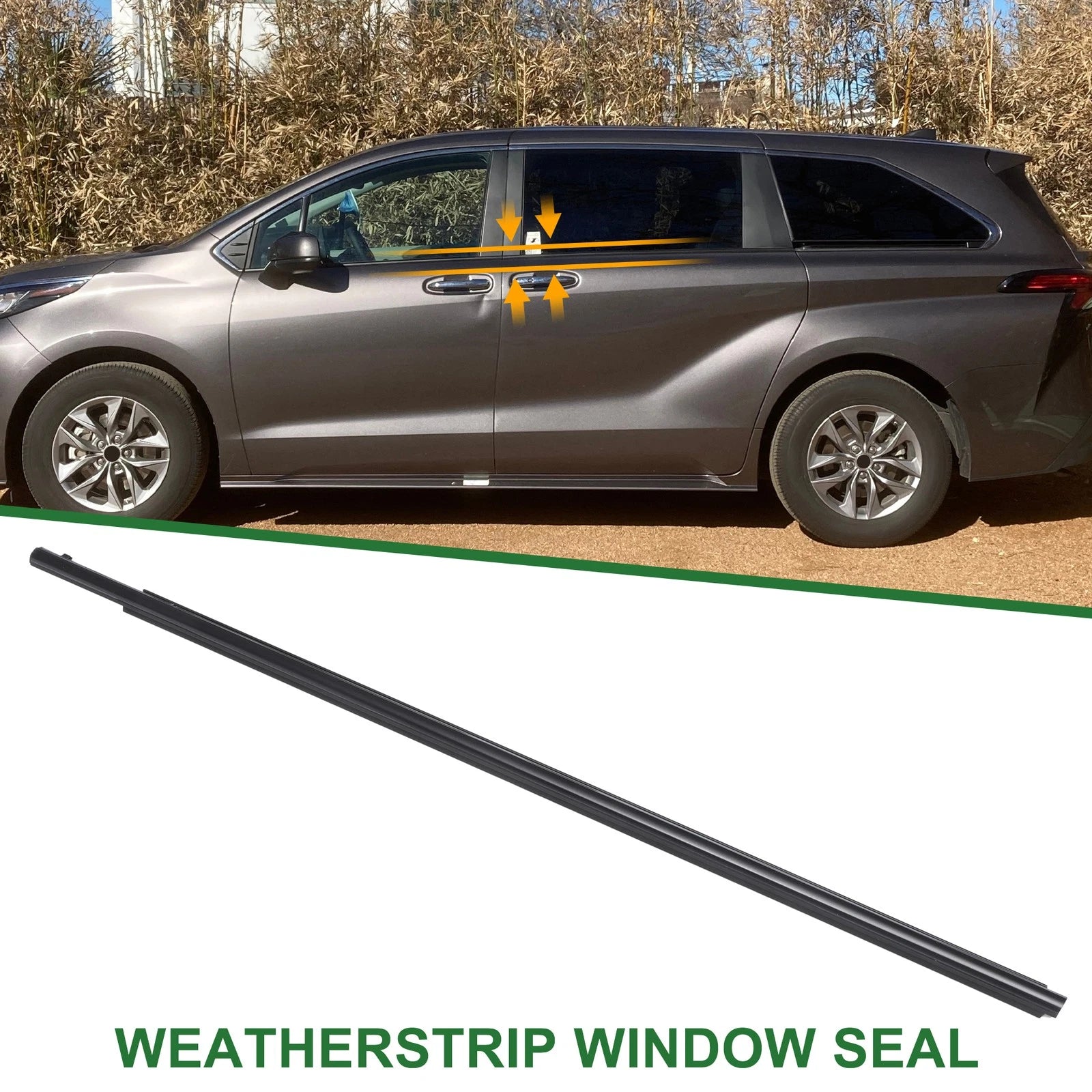 1pc Front Left Weatherstrip Window Seal No. 6821008020 for Toyota Sienna (2011–2022)