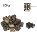 50Pc Antique Bronze Hinge for Jewellery Box Wooden Case Dollhouse