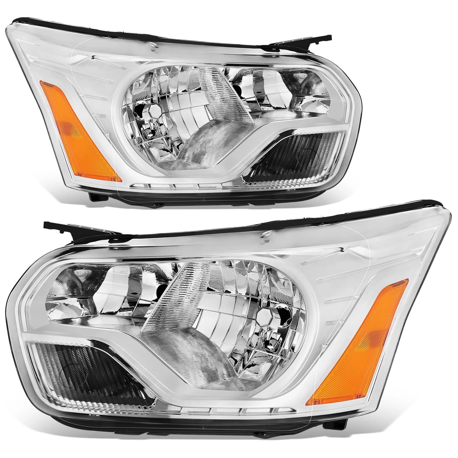 OE Style Chrome Housing Amber Corner Headlight for Ford Transit 150-350 (2015–2023)