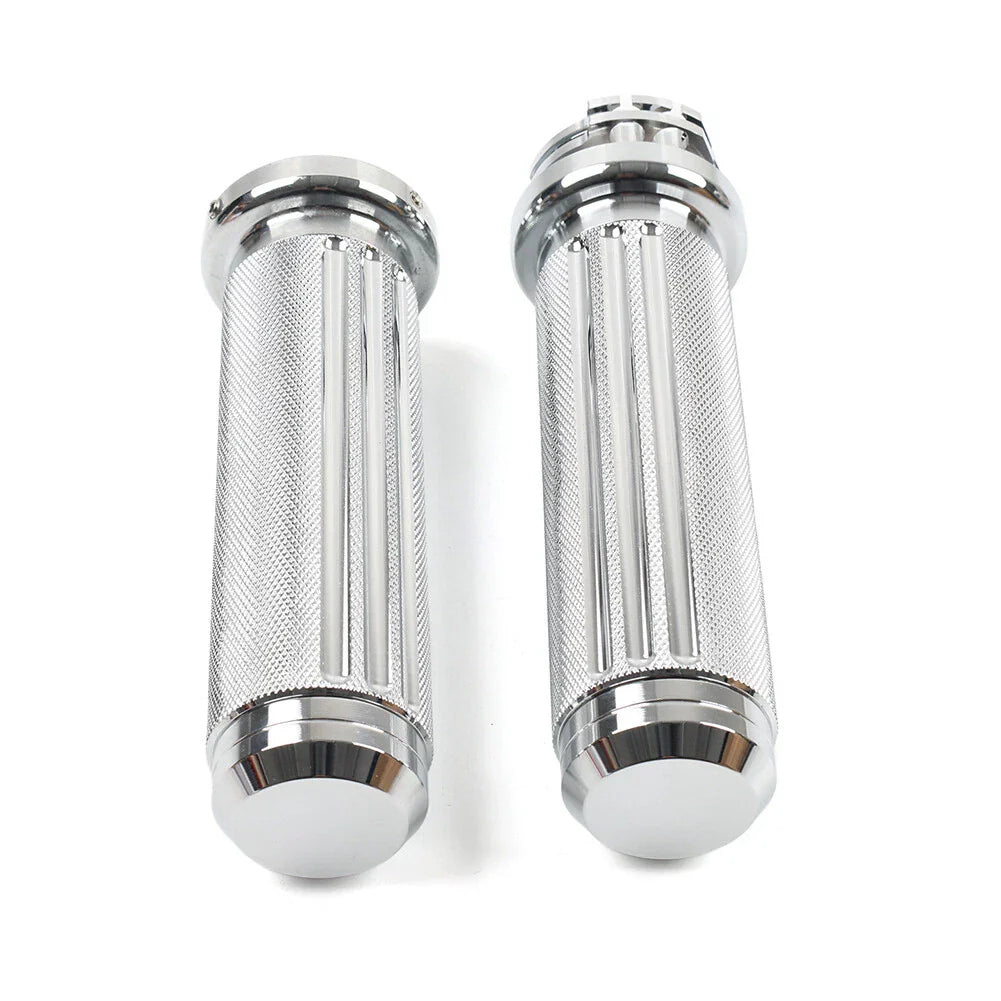 Chrome Handlebar Hand Grips for Harley Heritage Softail Dyna