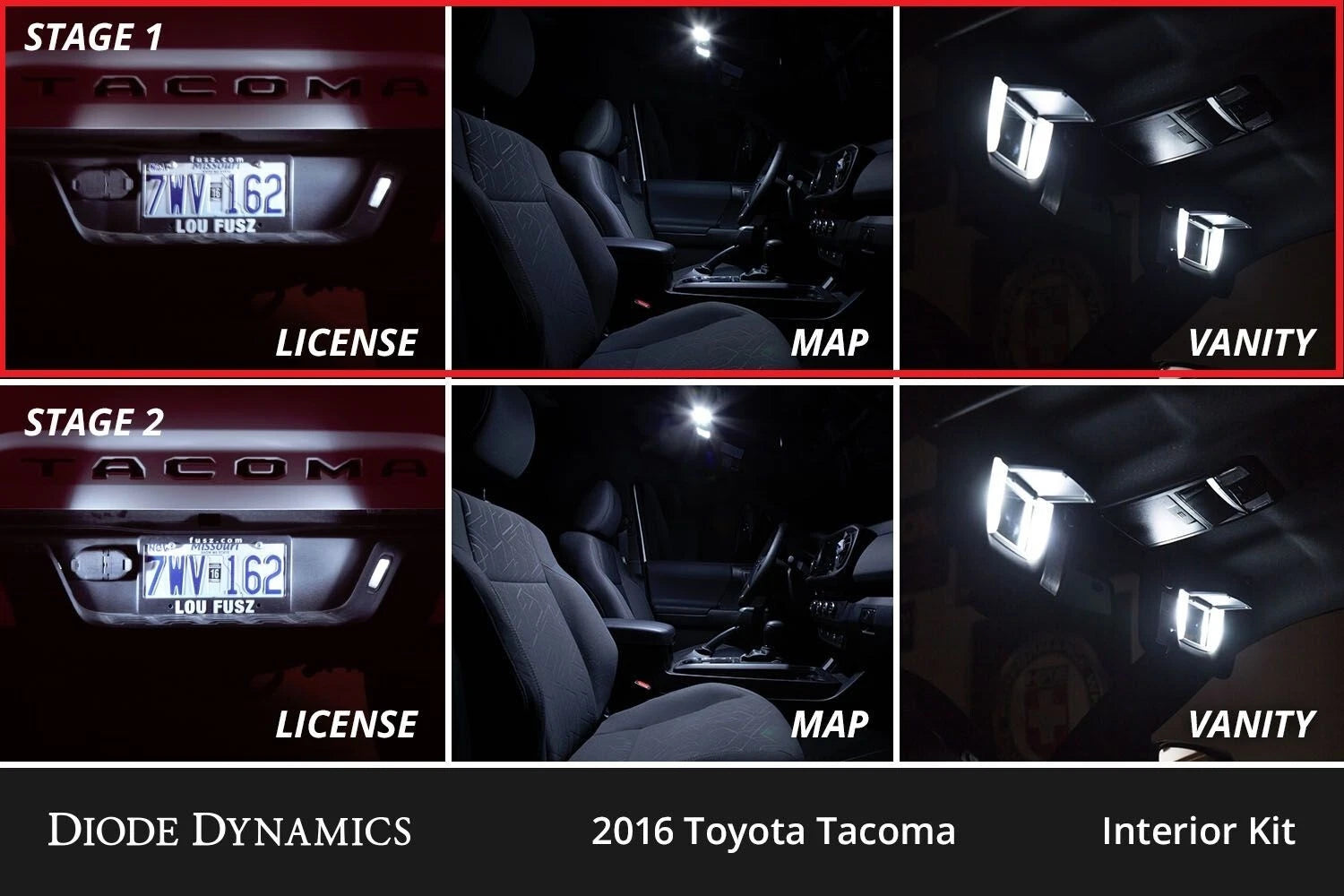 Stage 1 Interior LED Kit Cool White for Toyota Tacoma (2016–2023)