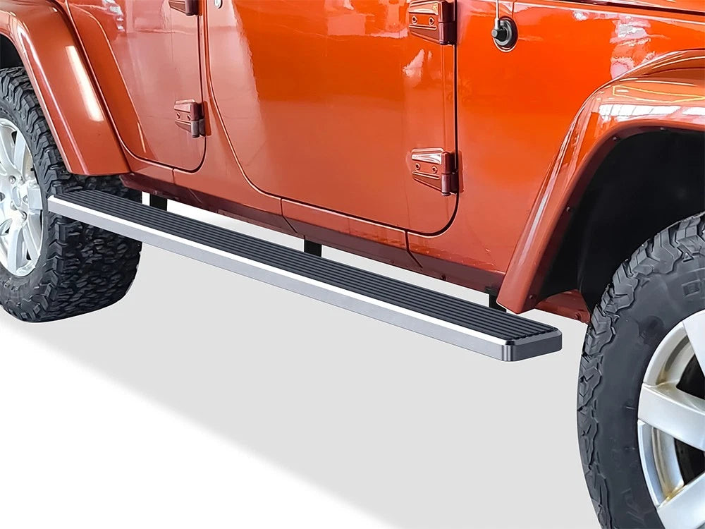 6" Silver Running Boards for Jeep Wrangler JK (2007–2018)
