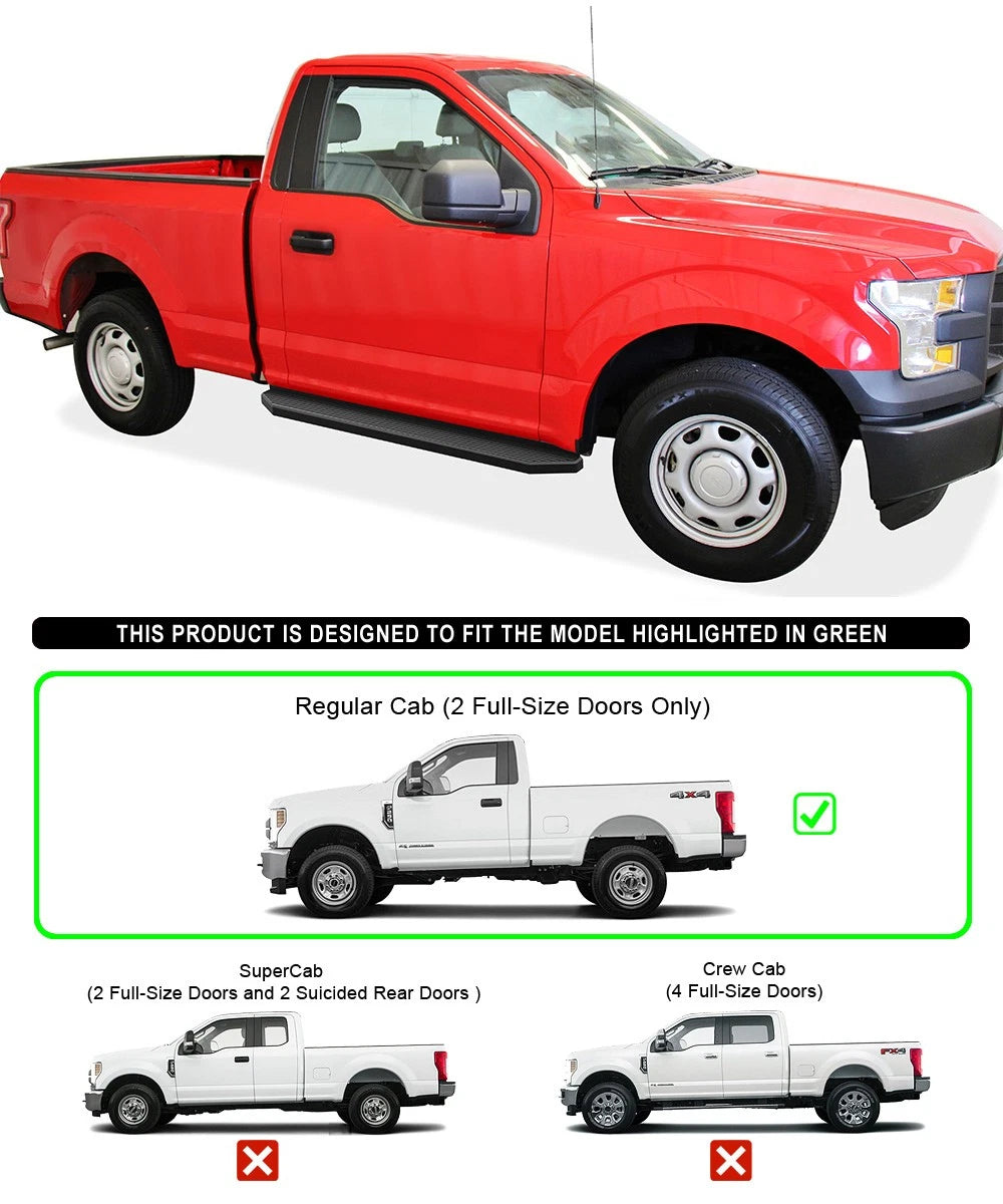 Running Boards for Ford F150 (2015-2026) Regular Cab & F250 (2017-2026)