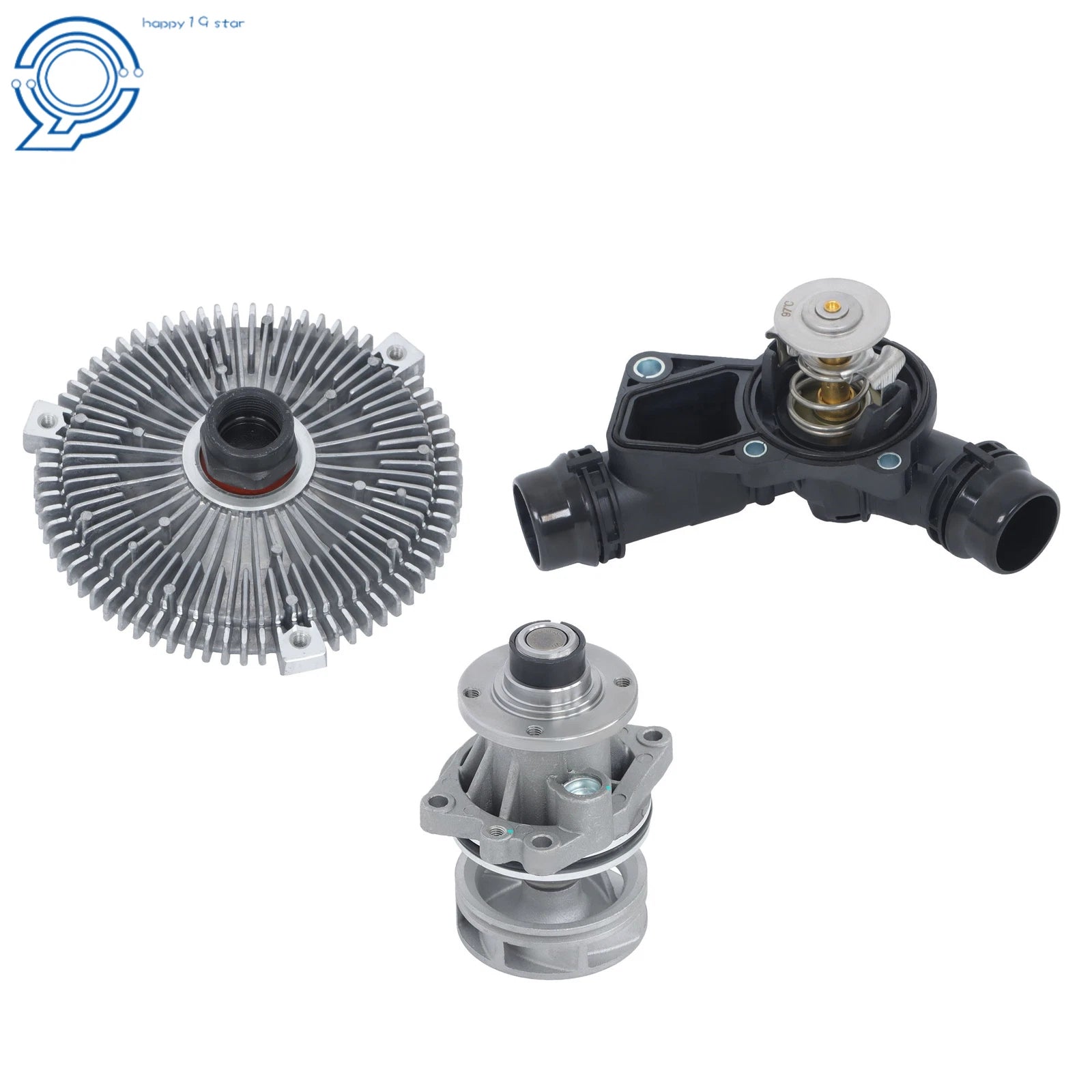 Water Pump Fan Clutch Thermostat Assembly Kit for BMW 3 Series X5 (1999–2006)