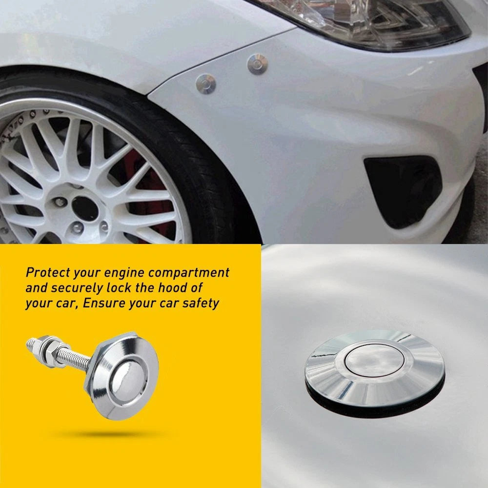 Set of 2 Quick Release Hood Pins for Universal Vehicles