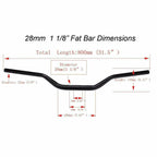 28mm Fat Handle Bars for CRF KTM YZ WR KX KLX RM (Dirt Pit Bike) Black