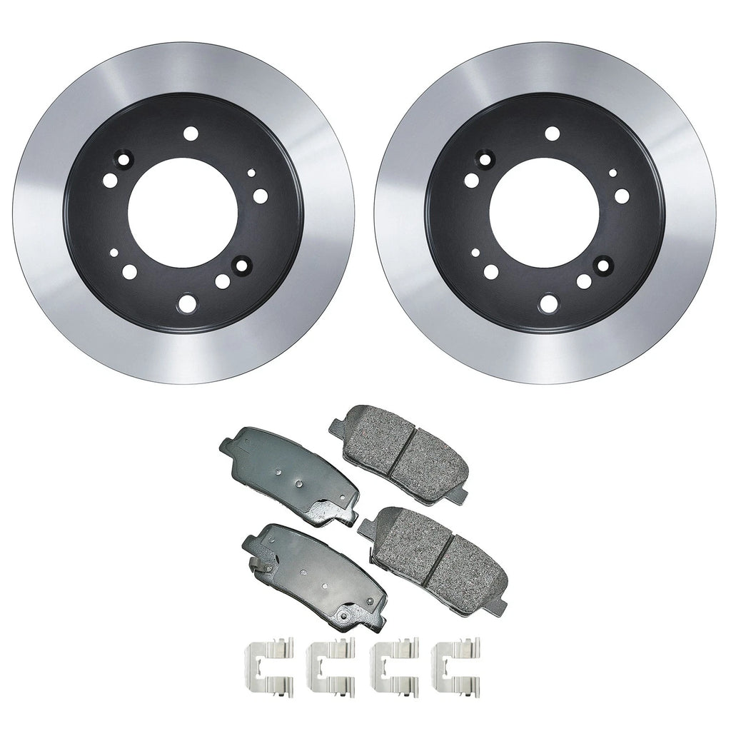 Set of 2 Wagner Rear Rotors & Akebono ProACT Ceramic Pads for Kia Sorento (2011–2020)
