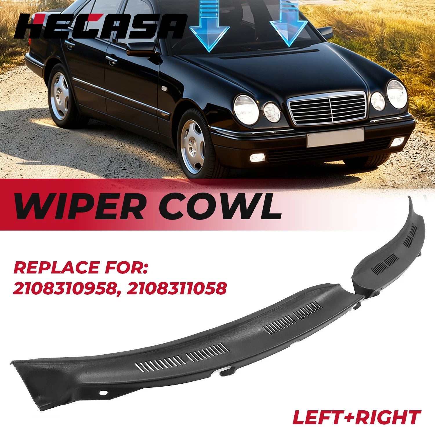 Windshield Wiper Cowl Screen Cover for Mercedes Benz W210 E-Class (1995–2003)