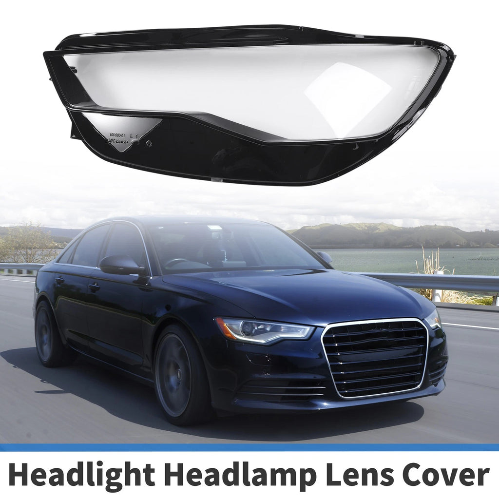 1 Pc Headlight Lens Cover for Audi A6 (2016–2018) Black