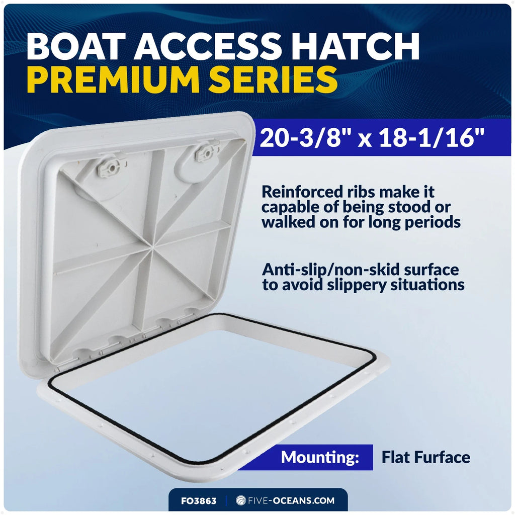 Boat Hatch for Marine Access (20-3/8" x 18-1/16", White)