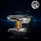 Pair of Black Housing Bumper Headlight Amber Side Corner Lamps for Ford F150 (2018–2020)
