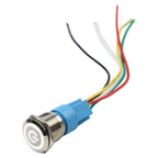 IP66 Metal Push Button Switch 22mm with Power LED for Marine Automotive (12V-24V)