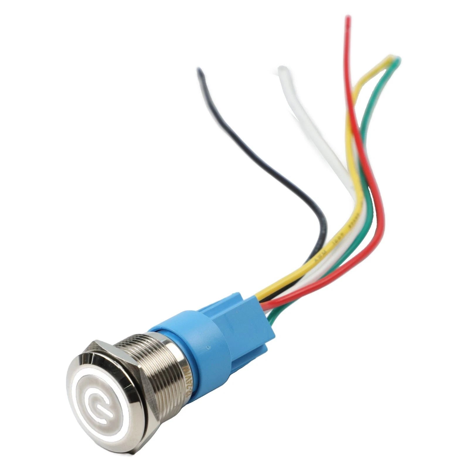 IP66 Metal Push Button Switch 22mm with Power LED for Marine Automotive (12V-24V)