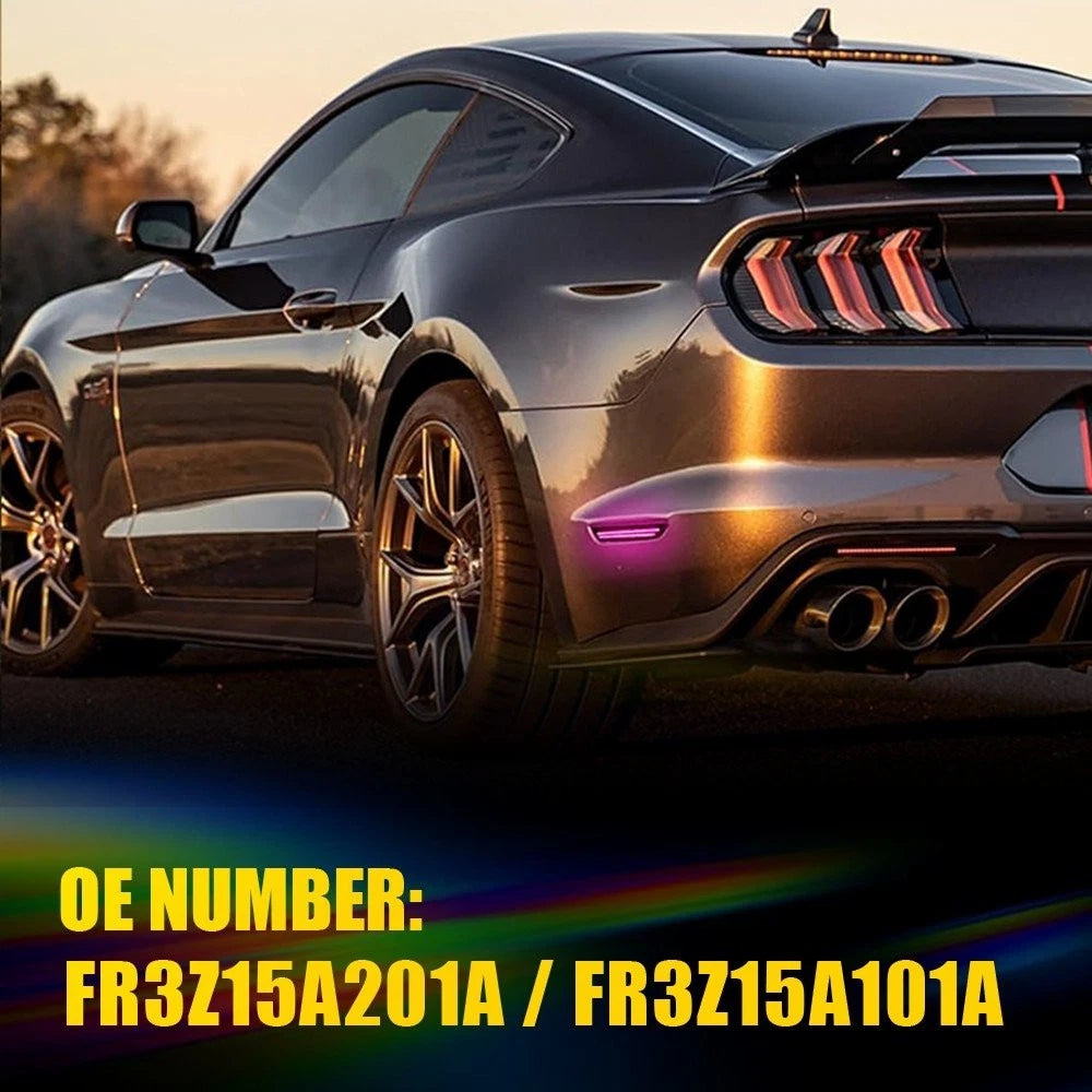 4X Smoked Purple LED Rear Side Bumper Marker Lights for Ford Mustang (2015–2023)
