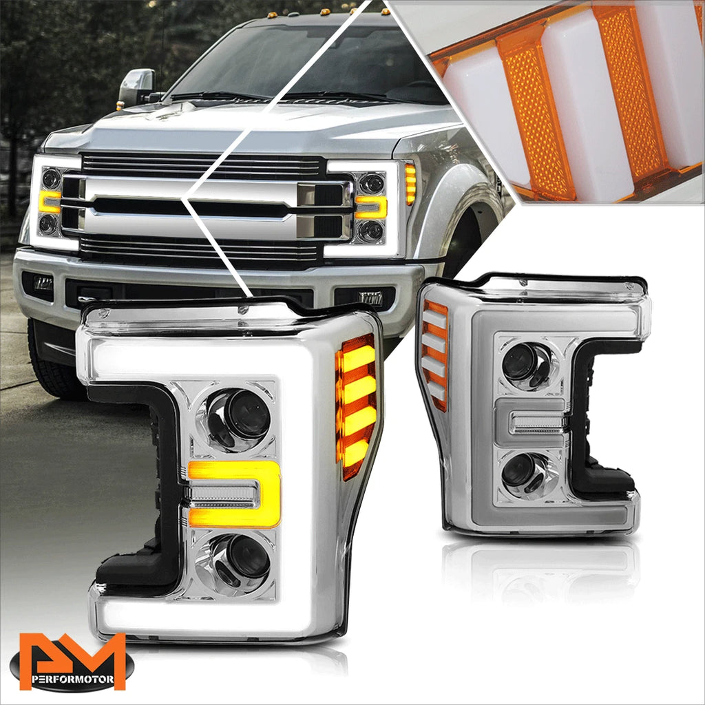 3D E-Shape LED DRL Projector Headlights for Ford Super Duty (2011–2016)