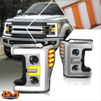 3D E-Shape LED DRL Projector Headlights for Ford Super Duty (2011–2016)